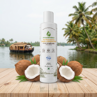 Hot Processed Virgin Coconut Oil 200ml (ഉരുക്കു വെളിച്ചെണ്ണ)