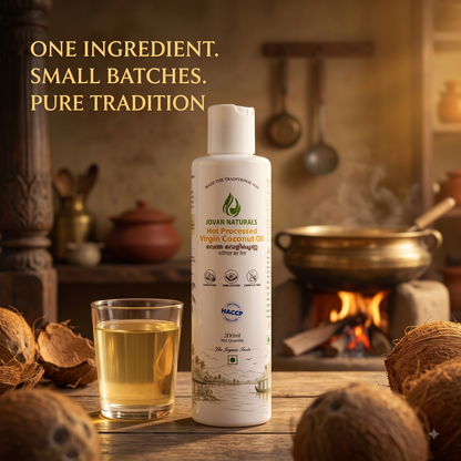 Hot Processed Virgin Coconut Oil 200ml (ഉരുക്കു വെളിച്ചെണ്ണ)