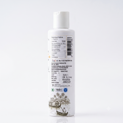 Hot Processed Virgin Coconut Oil 200ml (ഉരുക്കു വെളിച്ചെണ്ണ)